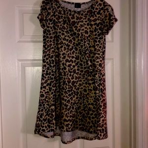 This is a leopard dress for girls, size 14-16